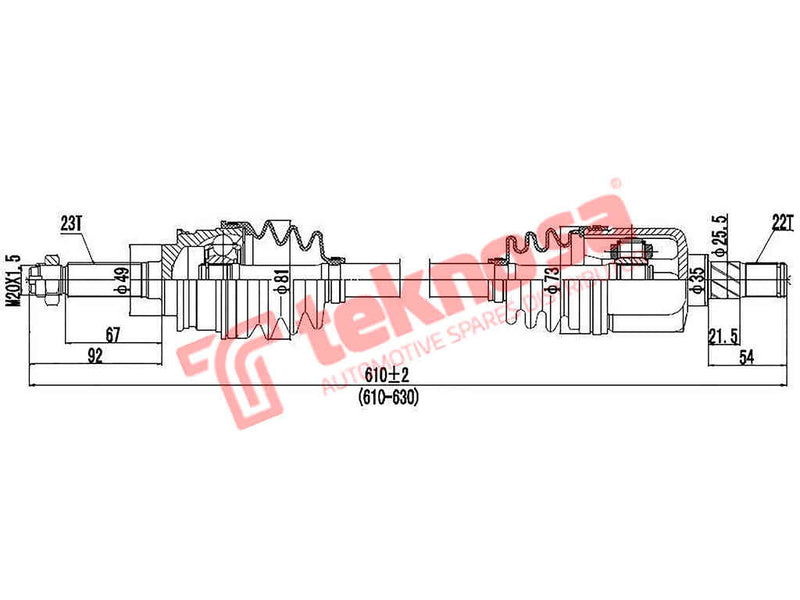 Left Front Drive Shaft TATA Indica / Indica Vista / Indica Vista Ego – DTA100