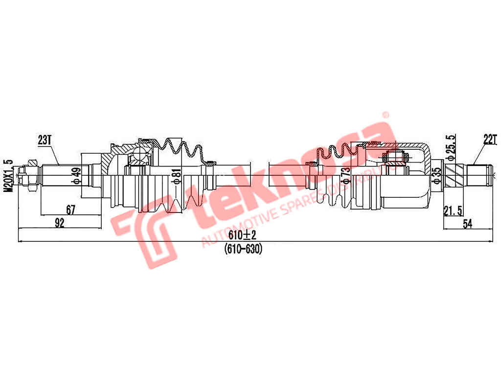 Left Front Drive Shaft TATA Indica / Indica Vista / Indica Vista Ego – DTA100