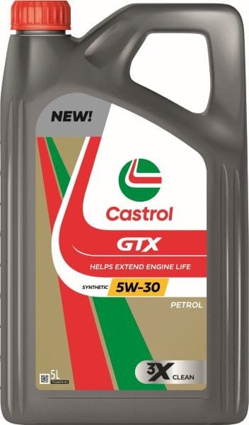 Castrol GTX 5W-30 Synthetic Engine Oil 5L 3X Clean 3442045