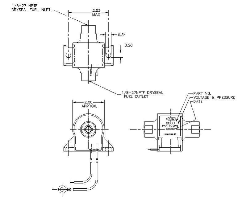 Facet 60104 12V Posi-Flo Fuel Pump Wiring and Installation Diagram – Check Valve Layout