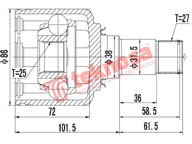 Inner Cv Joint Mercedes A170 180 W169 B170 B180 B200T B200 W245 2005- Me4001