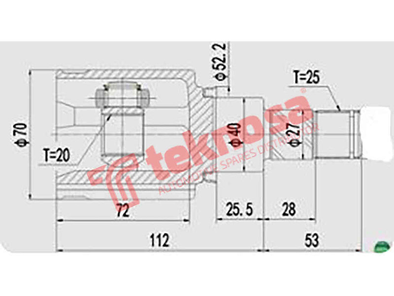 Inner CV Joint Front Datsun GO, Datsun GO+, Nissan Micra MK IV 1.2 HR12DE (NI4025)