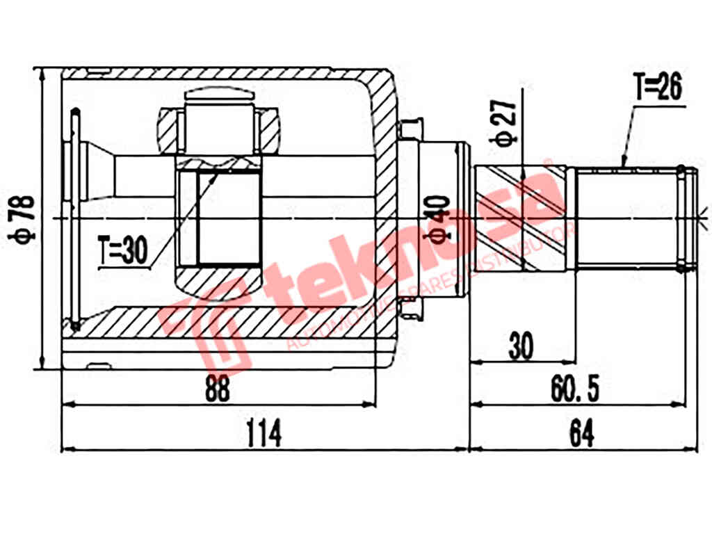 I-Cv Joint Inner Front Left Nissan Qashqai,NV200,Renault Clio (NI4028)