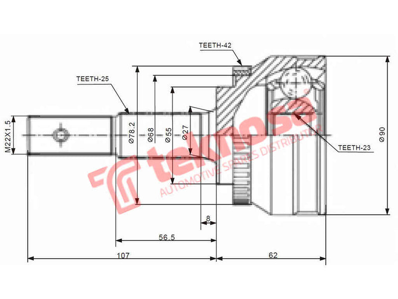 I-Outer CV Joint Nissan Almera 1.8 QG18DE 2000-2007 (NI5931A)