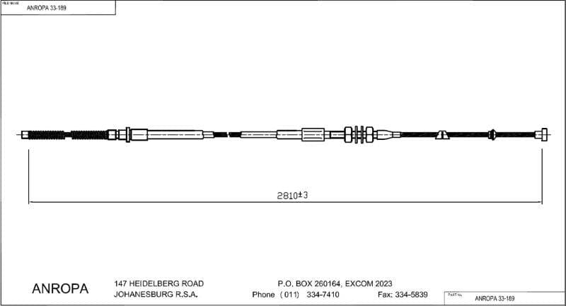 Handremkabel Links Agter Ford Courier/ Ranger, Mazda Proceed, Drifter 2.5TD