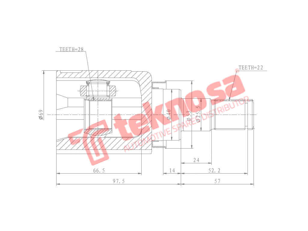 I-Inner CV Joint Suzuki Swift, Splash 1.2VVT K12B/M (SU4006)