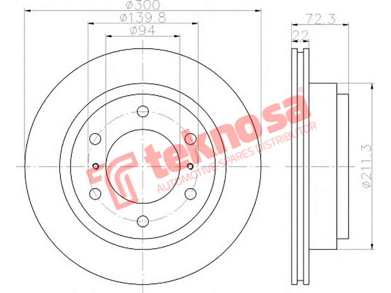I-Brake Disc Mitsubishi Pajero 3.2 DiD (Ngemuva)