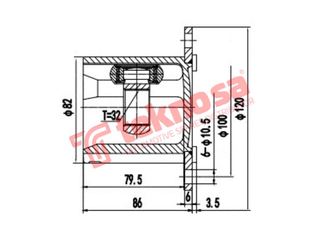 I-Inner CV Joint VW Golg V,IV 1.0TSi,1.4i,1.6i,1.9tdi,1.4Tsi (VW4021)
