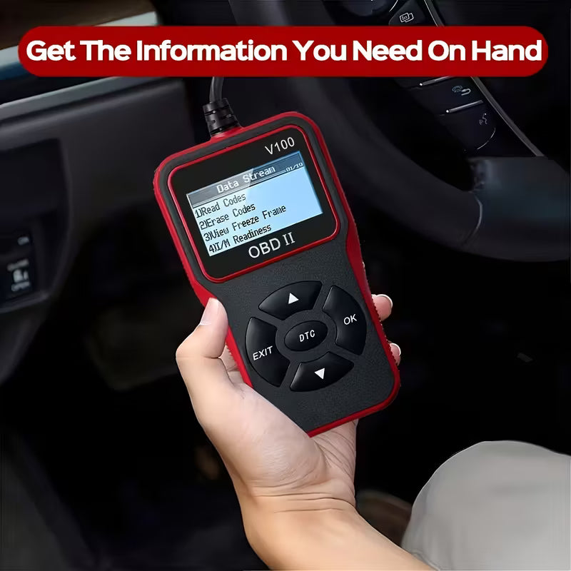 OBD2 Diagnostic Scanner Engine Code Reader With Live Data I/M Readiness And Battery Voltage Test Vehicles 1996- Black Red OBDDIAG