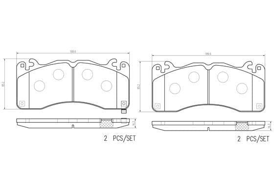 Front Brake Pads for Ford Mustang 2.3 EcoBoost & 5.0 V8 GT (671279)