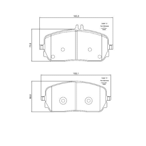 Front brake pads for Mercedes A-Class B-Class and CLA D4279S