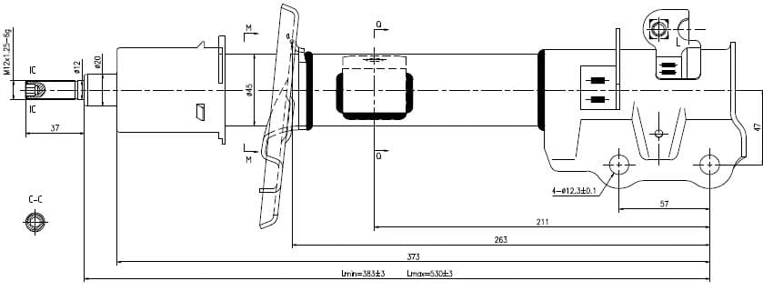 Front Left Shock Absorber for Toyota Rumion VVT and Suzuki Ertiga VVT 1.5 K15B 2019- - 9252124