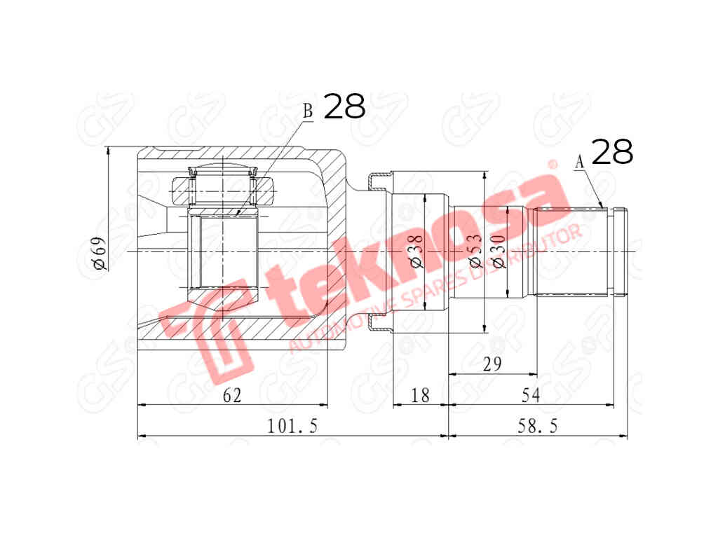 Inner CV Joint Front Left for Suzuki Ertiga – South Africa fitment SU4003