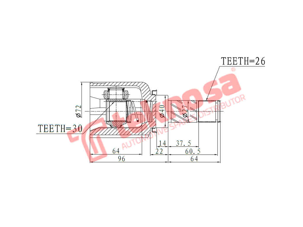 Inner CV Joint Left for Renault Clio IV 0.9 TCe and 1.2 Manual – D4F740 H4B400