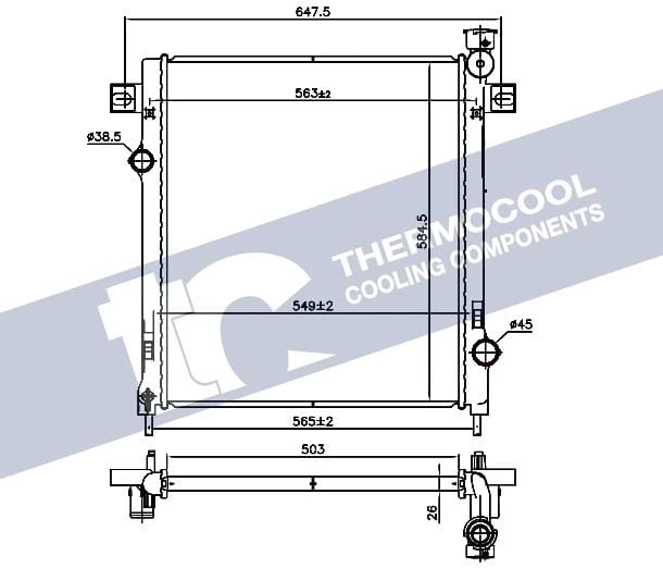 Aluminium Radiator Jeep Cherokee/Liberty KK 3.7 EKG (2008-2012) N61035