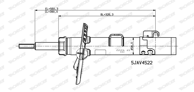 Monroe VAN-MAGNUM front suspension strut for VW California - V4522