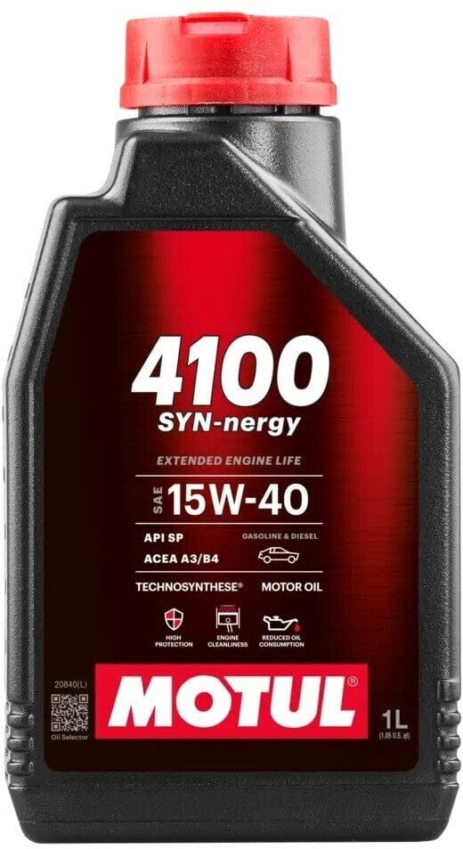 Motul 4100 Syn-Nergy 15W-40 1L Technosynthese engine oil ACEA A3/B4 API SP 113149