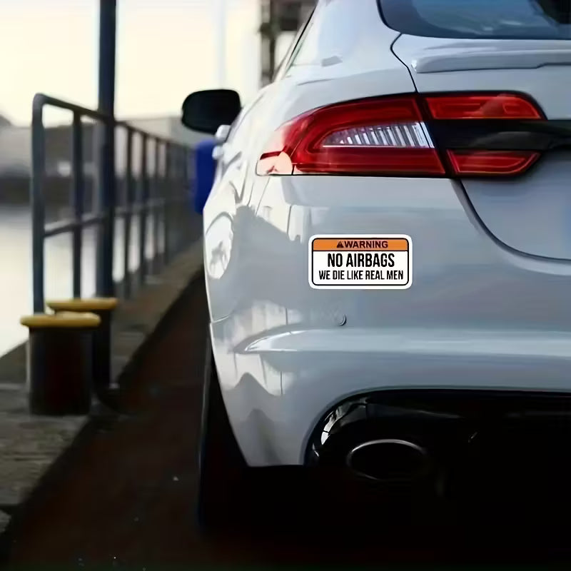 No Airbags Warning Meme PVC Vinyl Decal Gloss Finish - YB2743552