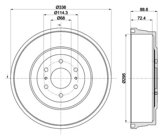 Rear brake drums Nissan Navara D23 2017-2021 South Africa BD8982