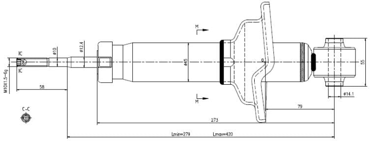 I-Rear Gas Shock Absorber ye-Mahindra XUV500 2011 kuya phambili (9431555)