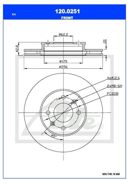 Remskyf Voor Kia Picanto (Ja) G3La,G3Ld,G4La,G4Lf Enkel (Ate 120-0251)
