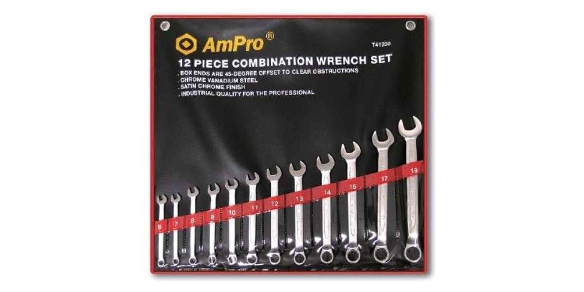 12Pc Combination Wrench Set (6 - 19Mm) AMPRO T41280 tools at Modern Auto Parts!
