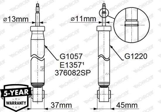 I-Shock Rear Vw Passat,Golf 5,6,Jetta,Seat Leon 2005-2016 (MONROE)(376082SP)