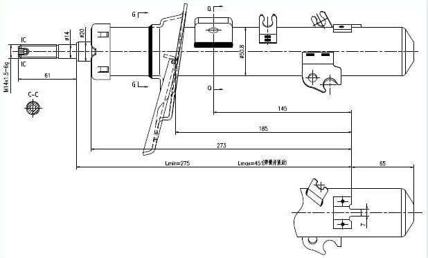 Shock Front Right Peugeot 207 2006-2013 (KYB)(333776)