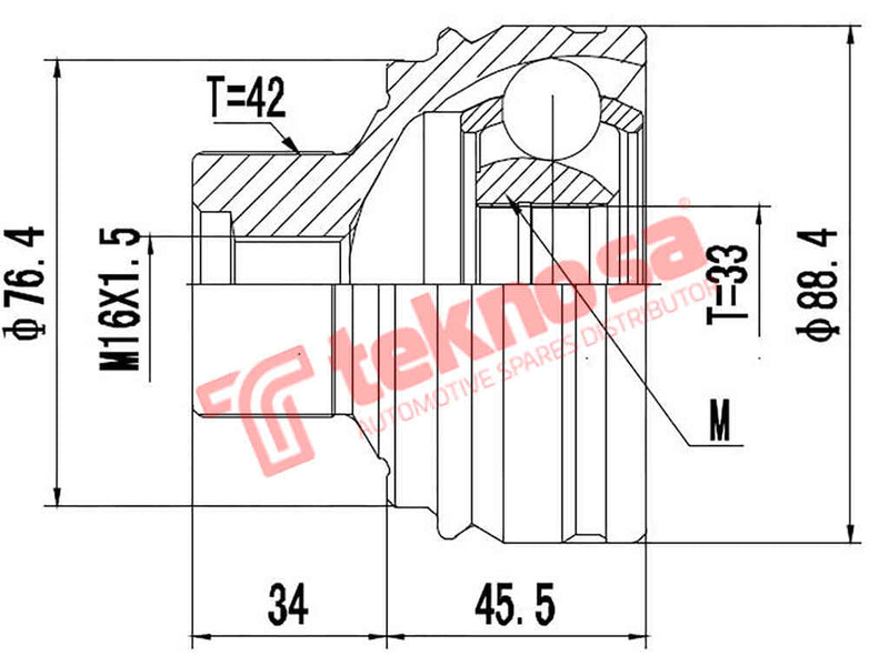 Ad3003 Outer Cv Joint Audi A4 B8 2007-2015 A5 2007-2020 Q5 2008-2
