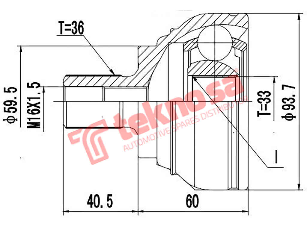 Ad3006 Outer Cv Joint Audi A3 2003- Vw Caddy 2004- Eos Golf Vi Vi