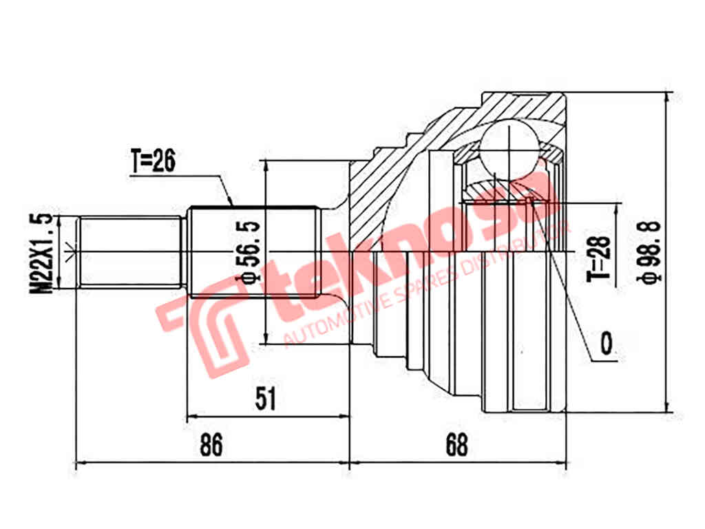 Outer Cv Joint Audi 200 C3 1985-1991 2.2 Mc Ad5916