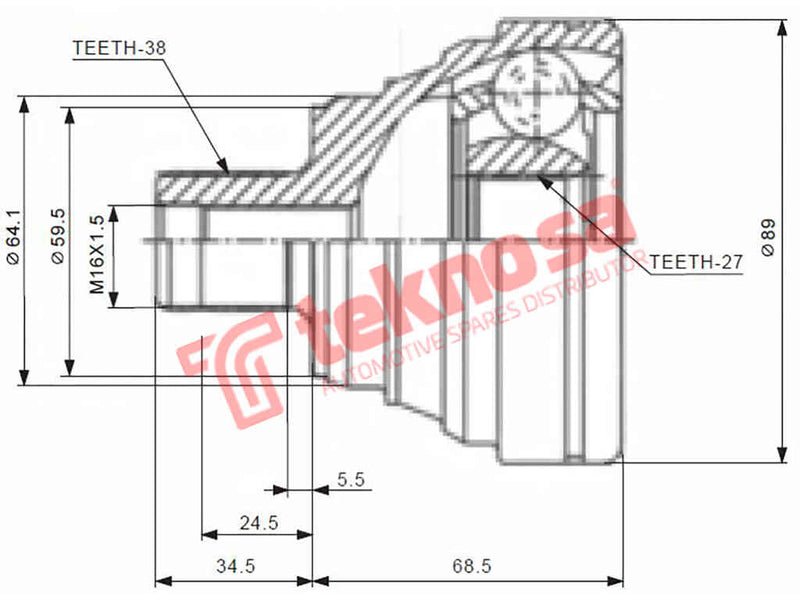 Ad5929A Outer Cv Joint Audi A4 2.8 V6 A6 2.8 V6 A6 4.2 V8 Quattro
