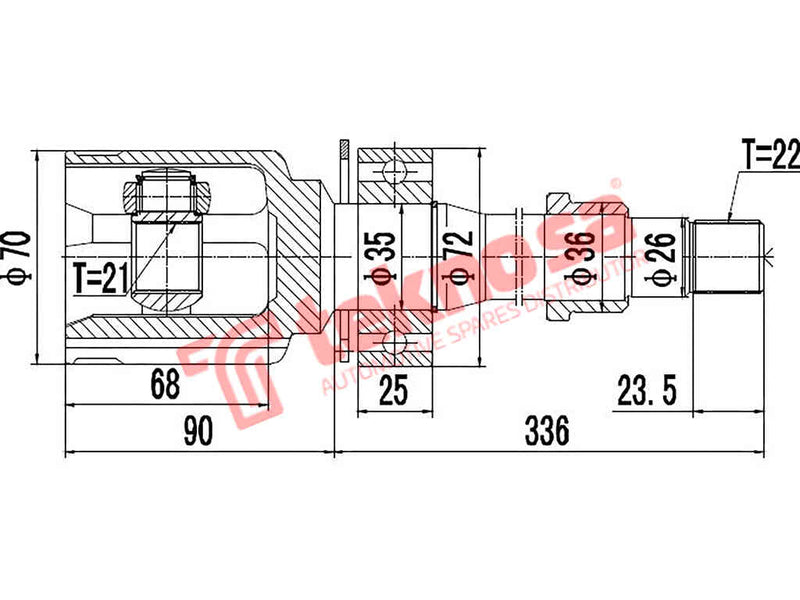 Inner Cv Joint Mini Cooper 2001-2006 W10/W11 Au4004