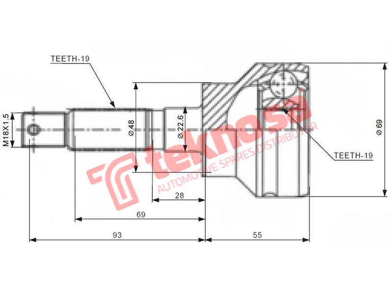Outer Cv Joint Leyland Mini Mk3 1000 Austin 1100 Drum Brakes 1959