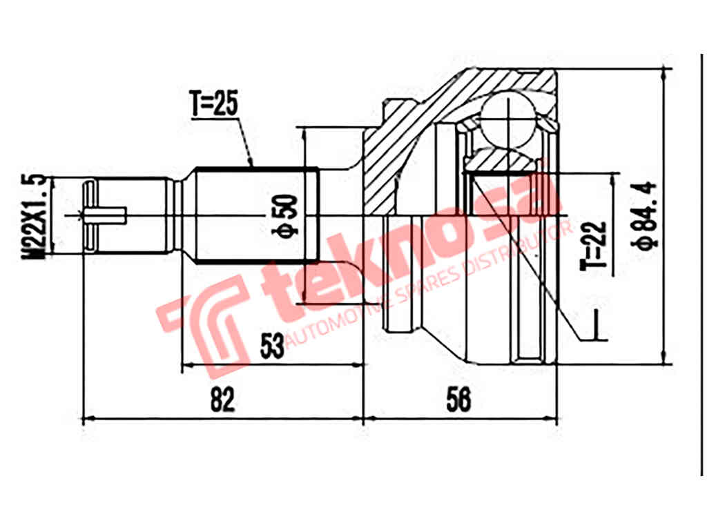 Outer Cv Joint Leyland Mini 1600 Series 1,6 1984- Au5911