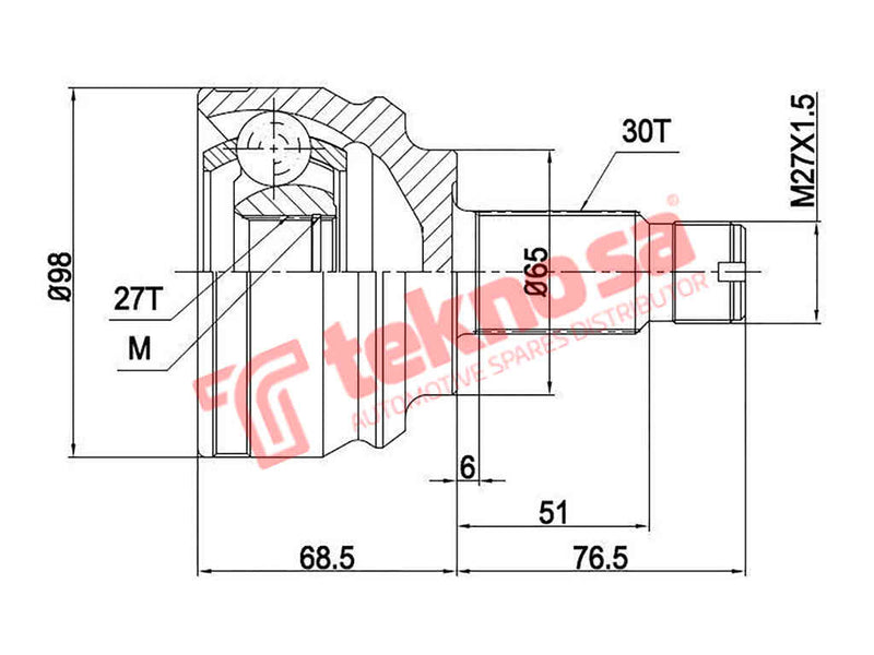 Outer Cv Joint Bmw X5 E53 2000-2006 4.4 M62 3.0 M57 4.4 N62 Bm571