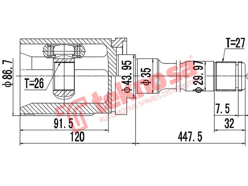 Inner Cv Joint Abarth 124 1.4 500 1.4 Bmw 116I E81 X5 E53 Bm84008