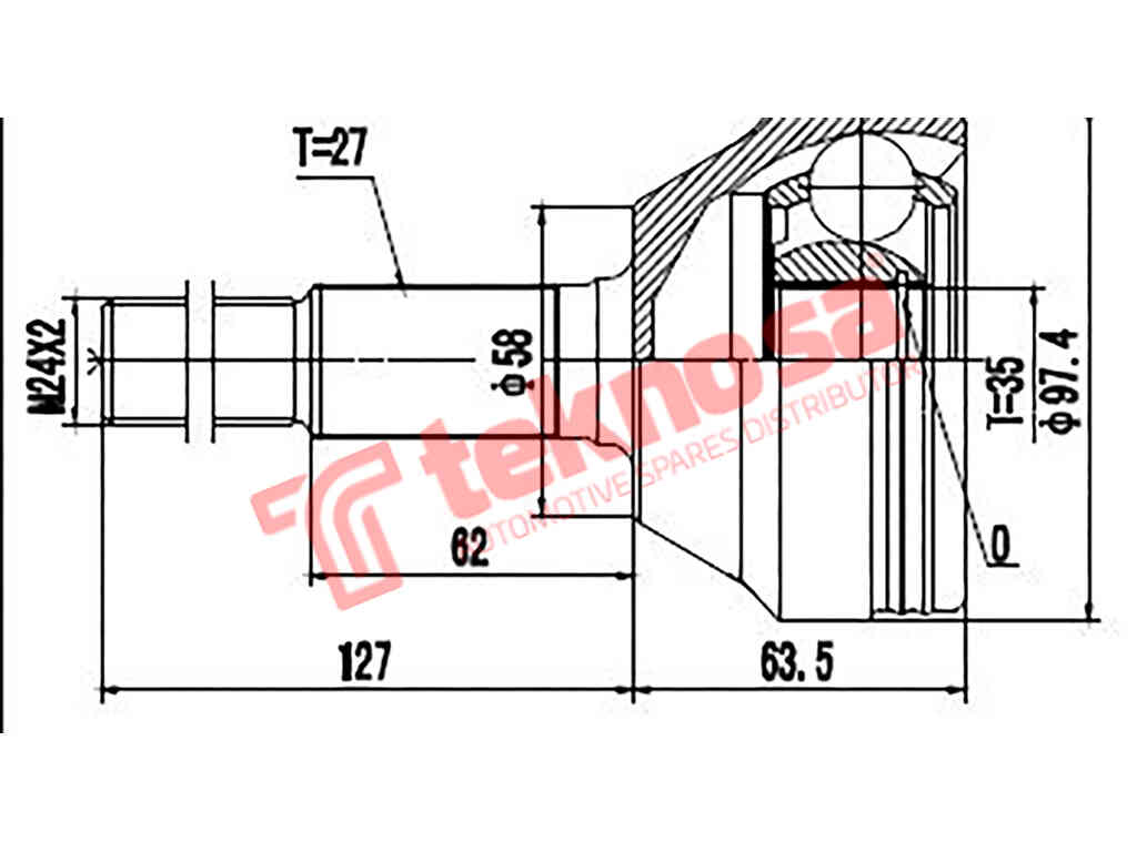 Outer Cv Joint Jeep Cherokee 2001-2005 2.4I 2.5Crdi 3.7I 2.8Crd C