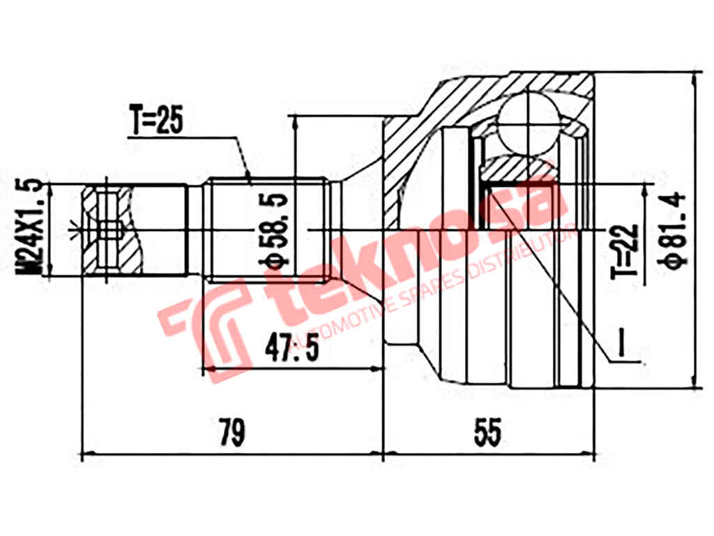 Ct3004 Outer Cv Joint Peugeot 207 1.6 Vti Ep6 2008 1.6Vti Ep6C 20