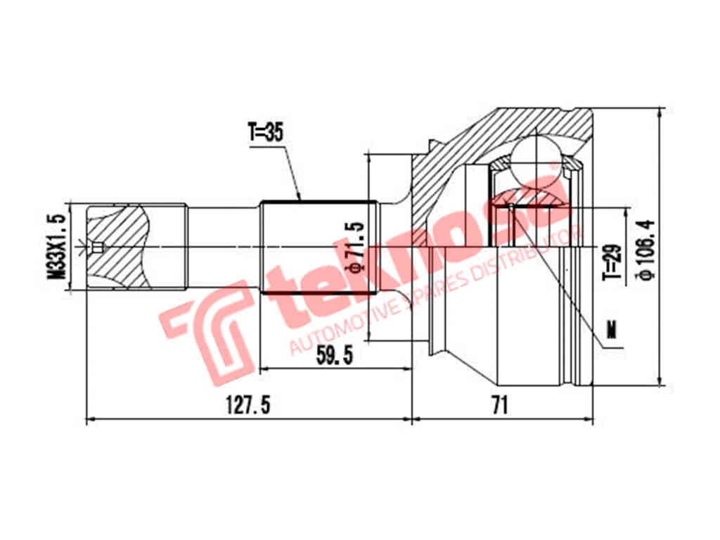Outer Cv Joint Fiat Ducato 2.3Jtd Peugeot Boxer 2.2 Ct3009
