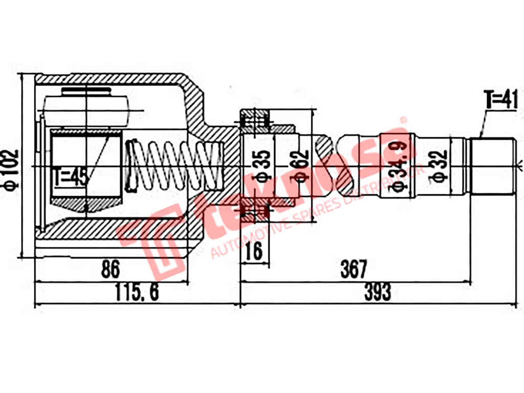 Inner Cv Joint Fiat Ducato 2.8Jtd Peugeot Boxer 2.5Dtic Ct4003