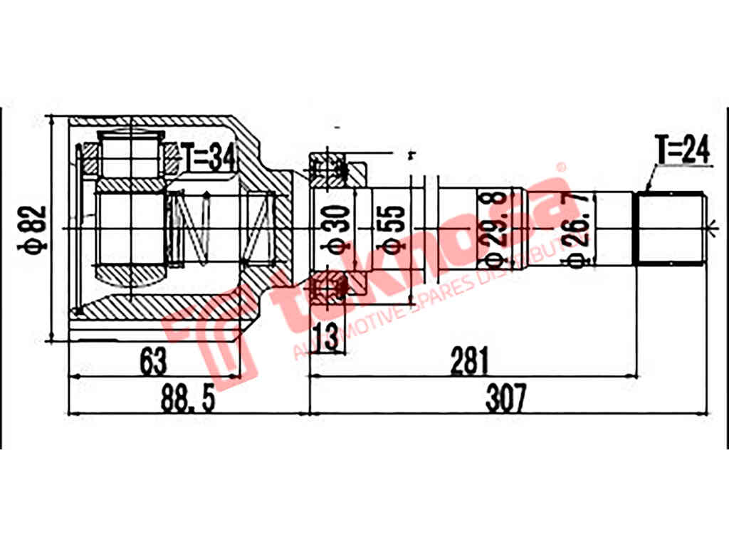 Inner Cv Joint Citreon C3 Aircross Peugeot 3008 308 Partner Ct400