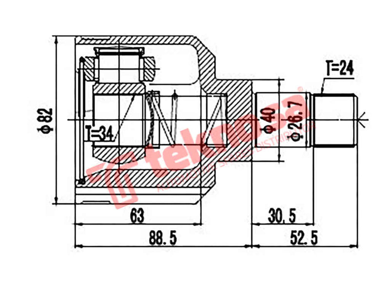 Inner Cv Joint Abarth 124 2016- Peugeot 208 3008 Citroen C3 Aircr