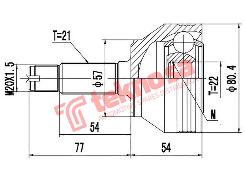 Outer Cv Joint Peugeot 206 1.4Hdi Dv4Td 1998-2004 Ct5714