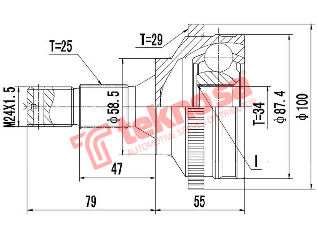 Outer Cv Joint Peugeot Partner 1.9 Dw8 Dw8B 1996-2015 Ct5749A