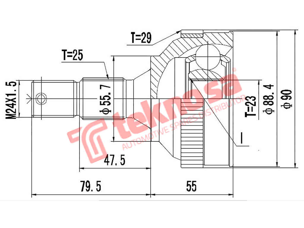 Outer Cv Joint Citroen Berlingo 2008- Peugeot 306 1993- Peugeot 4