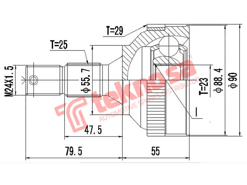 Outer Cv Joint Citroen Berlingo 2008- Peugeot 306 1993- Peugeot 4