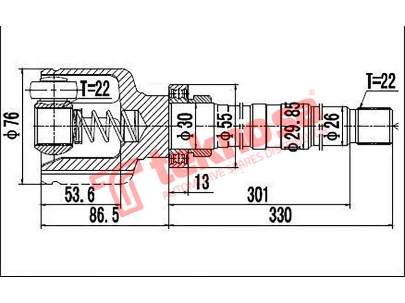 Inner Cv Joint Peugeot 206 1.4 1.6 1998-2010 Ct6642