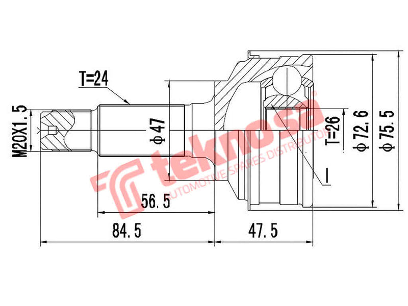 Da3003 Outer Cv Joint Daihatsu Charade Mk Vii 1.0 1Krfe 2007-2014