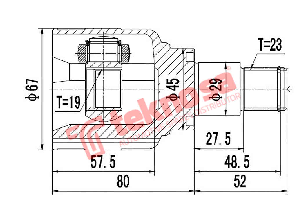 Inner Cv Joint Daihatsu Charade 1.0 1983-1987 1.0Dvvt 2007-2014 D